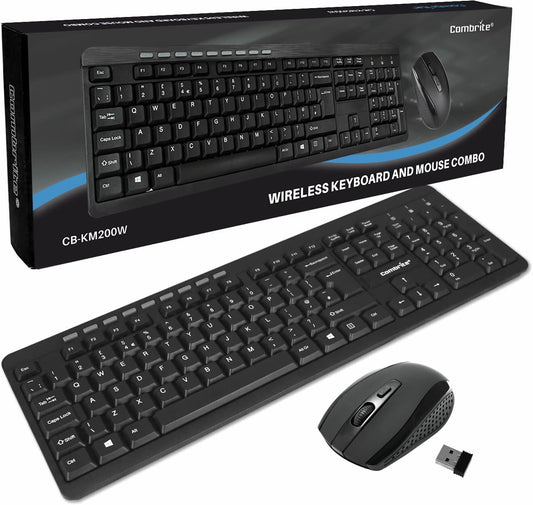 2.4Ghz Wireless Keyboard and Mouse Set UK USB Dongle for PC Laptop Full-Size NEW